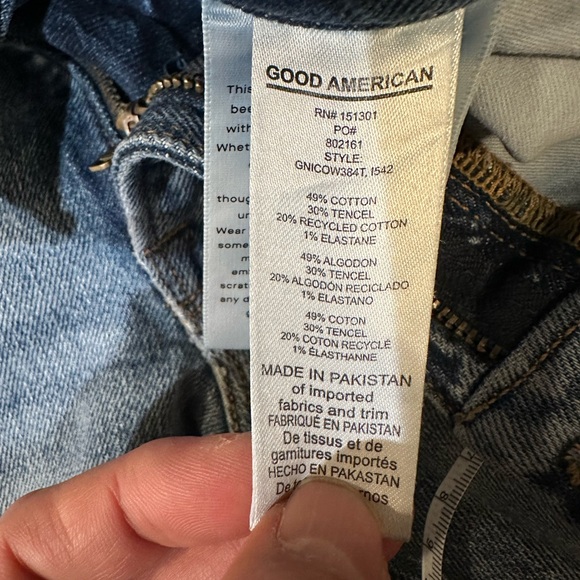 Good American Good '90S Wide Leg | Relaxed Crossover Jeans GNICOW384T Size 4/27 - Picture 15 of 16